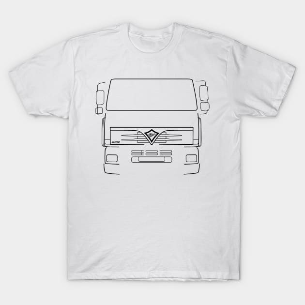 Classic Foden Alpha 3000 lorry black outline graphic T-Shirt by soitwouldseem